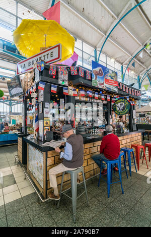 central market hall , La Buvette Des Halles , Dijon, France, Stock Photo