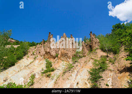 Rock structure 'Djavolja Varos' made by strong erosion (Devil's town) near Kursumlija on south Serbia. It was nominee for new seven natural wanders li Stock Photo