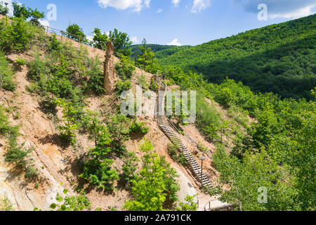 Rock structure 'Djavolja Varos' made by strong erosion (Devil's town) near Kursumlija on south Serbia. It was nominee for new seven natural wanders li Stock Photo