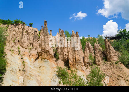 Rock structure 'Djavolja Varos' made by strong erosion (Devil's town) near Kursumlija on south Serbia. It was nominee for new seven natural wanders li Stock Photo