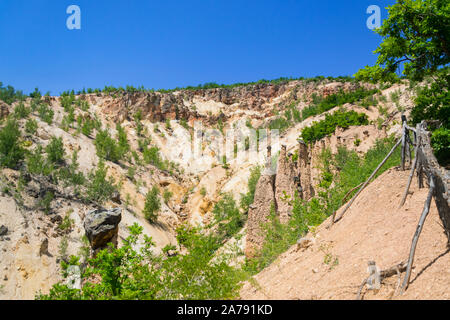 Rock structure 'Djavolja Varos' made by strong erosion (Devil's town) near Kursumlija on south Serbia. It was nominee for new seven natural wanders li Stock Photo