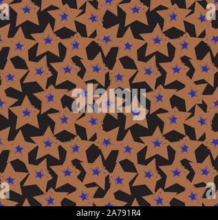 Colourful Brush Strokes Seamless Star seamless Pattern in Vector - Suitable for prints, patterns, backgrounds for various mediums and websites Stock Vector
