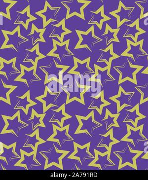 Colourful Brush Strokes Seamless Star seamless Pattern in Vector - Suitable for prints, patterns, backgrounds for various mediums and websites Stock Vector