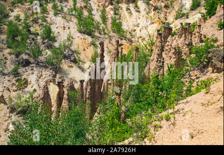 Rock structure 'Djavolja Varos' made by strong erosion (Devil's town) near Kursumlija on south Serbia. It was nominee for new seven natural wanders li Stock Photo