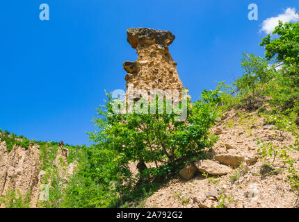 Rock structure 'Djavolja Varos' made by strong erosion (Devil's town) near Kursumlija on south Serbia. It was nominee for new seven natural wanders li Stock Photo