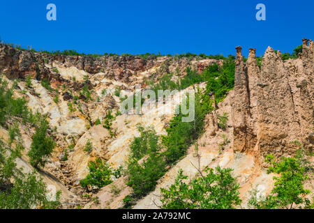 Rock structure 'Djavolja Varos' made by strong erosion (Devil's town) near Kursumlija on south Serbia. It was nominee for new seven natural wanders li Stock Photo