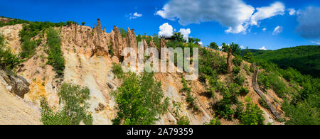 Rock structure 'Djavolja Varos' made by strong erosion (Devil's town) near Kursumlija on south Serbia. It was nominee for new seven natural wanders li Stock Photo