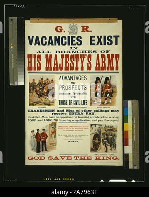 vintage army recruitment poster or propaganda poster for WWI Stock Photo