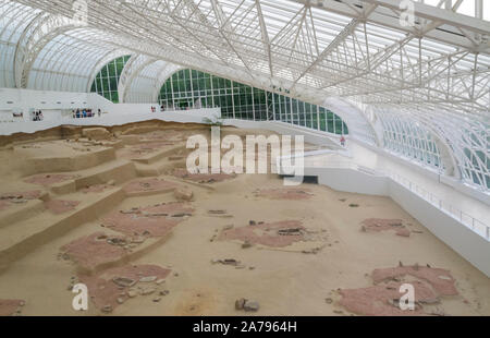 Lepenski Vir Archaeological site in the Iron Gates gorge on the Danube ...