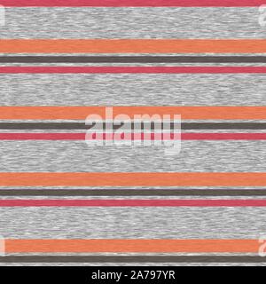 Striped Marl Heather Seamless Repeat Vector Pattern Swatch for athleisure or casual sports wear. Gray and bright colors. Stock Vector