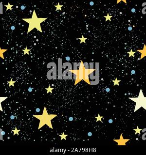 Cute Abstract Stars on dotted background. Great for Wall Art, t-shirts, cups, fabric, textile, gift wrapping, scrapbooks, etc. Vector Illustration. Stock Vector