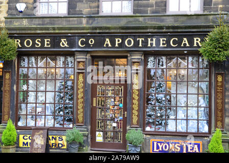 The old Apothecary shop, Haworth, Yorkshire Stock Photo