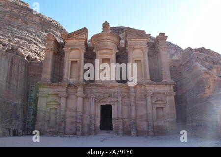 The monastry in the ancient city of Petra in Jordan Stock Photo