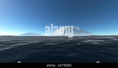 Iceberg extremely detailed and realistic high resolution 3d image Stock Photo