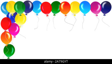 Colorful balloons isolated against a white background Stock Photo