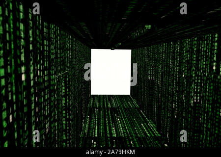 Green binary code as background Stock Photo