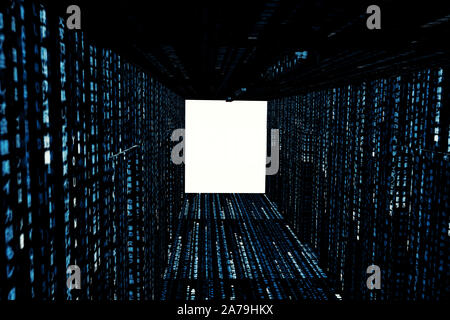 Blue binary code as background Stock Photo