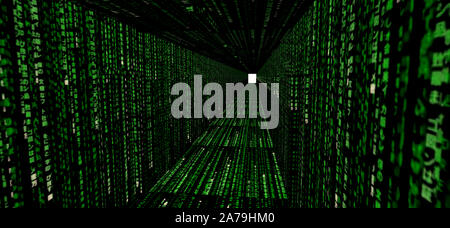 Green binary code as background Stock Photo