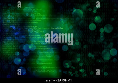 Green binary code as background Stock Photo