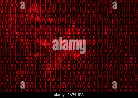 Red binary code as background Stock Photo