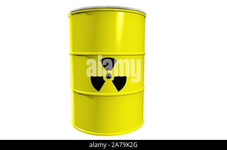 3D metal barrels on white background Stock Photo