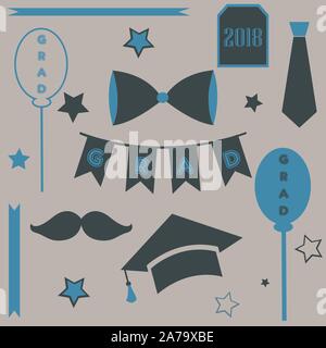 Graduation Package in retro style. vector Illustration Stock Vector