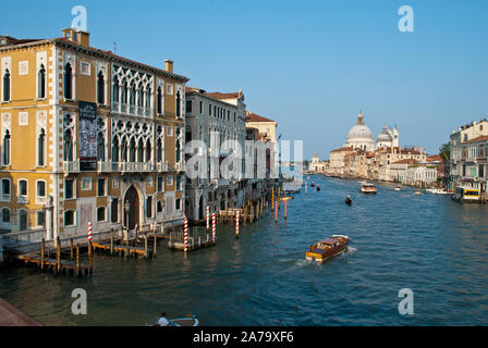 Venice, Italy: View from Accademia bridge to the Grand Canal Stock Photo