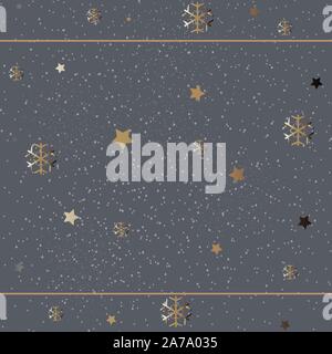 Frame on dotted background with snowflakes and stars. vector Illustration Stock Vector