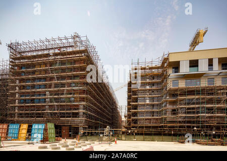 Construction in Masdar City campus of Khalifa University of Science and Technology, Abu Dhabi, UAE Stock Photo