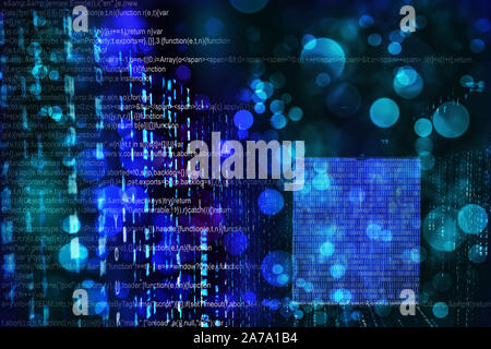 Blue Binary Code background Stock Photo