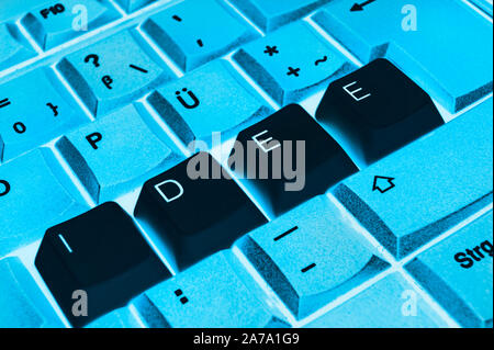German Keyboard close-up with key idea Stock Photo