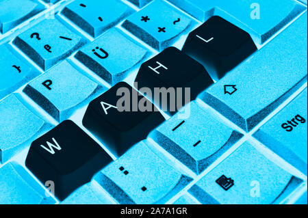 German keyboard close-up with keys voting Stock Photo