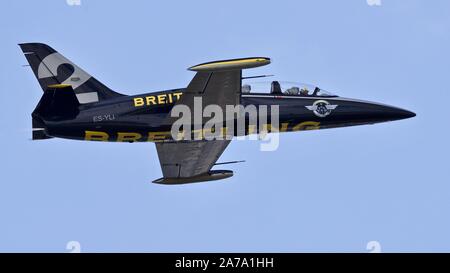 Aero L 39 Albatros jet One of the the Breitling Jet Team is the largest civilian aerobatic display team in Europe Stock Photo Alamy