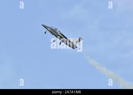 Aero L 39 Albatros jet One of the the Breitling Jet Team is the largest civilian aerobatic display team in Europe Stock Photo Alamy