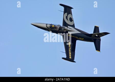 Aero L 39 Albatros jet One of the the Breitling Jet Team is the largest civilian aerobatic display team in Europe Stock Photo Alamy