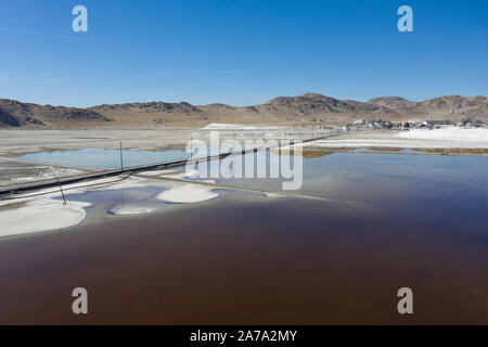 Aerial views of Searles Lake, Trona, California Mine Stock Photo