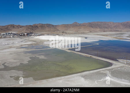 Aerial view of Searles Lake California Stock Photo