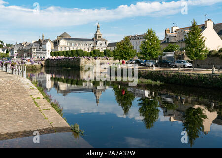 Quimperle, Finistere / France - 24 August 2019: the river Laita and smalltown of Quimperle in southern Brittany Stock Photo