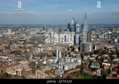 The City of London and The Shard as seen from Bermondsey and South London Stock Photo