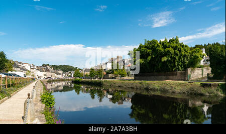 Quimperle, Finistere / France - 24 August 2019: the river Laita and smalltown of Quimperle in southern Brittany Stock Photo