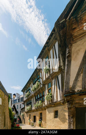 Quimperle, Finistere / France - 24 August 2019: the historic old town of Quimperle in southern Brittany Stock Photo