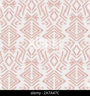 Soft Pink Ethnic Brush Stroke Seamless Pattern Stock Vector