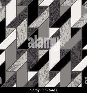 Marble Inlay Tile Mosaic Seamless Pattern Swatch Stock Vector