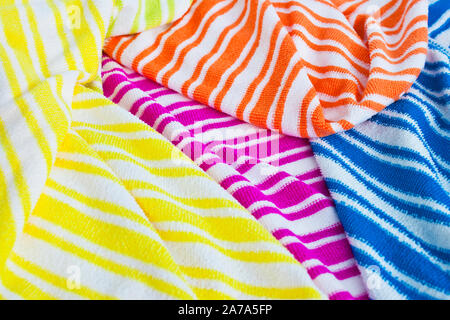 Coloured microfibre cloths as background Stock Photo