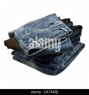 Jean trousers isolated on white background Stock Photo