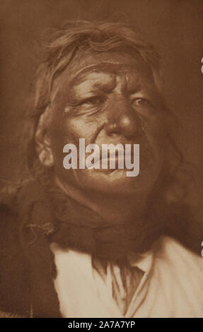 Vintage native American red skinned indian portrait from the old western days wild west Stock Photo