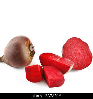 Red beet isolated on white background. Free space for text. Stock Photo