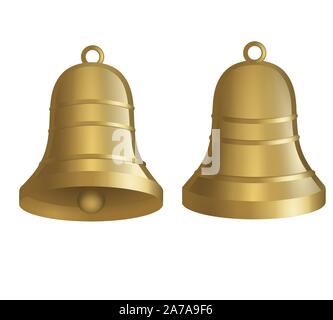 isolated gold bells illustration Stock Vector