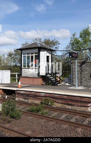 07/09/2019 Barrhill railway station, Ayrshire, Scotland ( Stranraer line) signal box Stock Photo