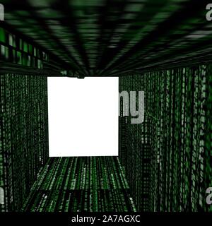 Green binary code as background Stock Photo